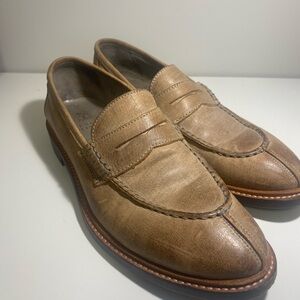 Brunello Cucinelli Brown Brushed Leather Loafers